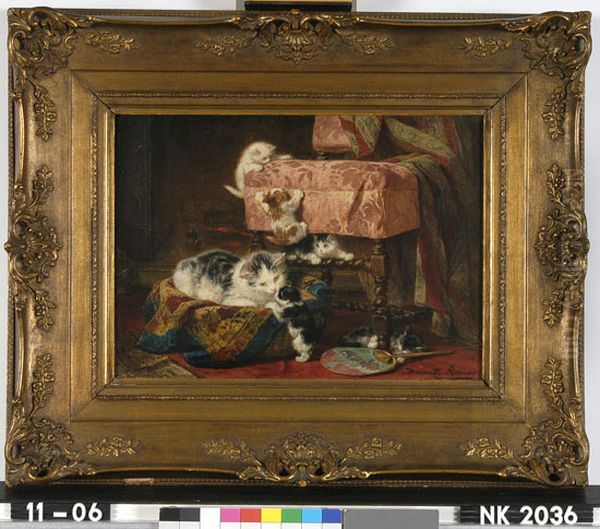 A Cat With Five Kittens - view 1
