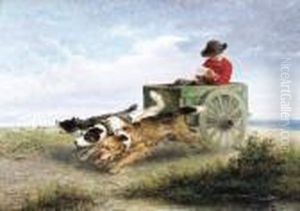 De Hondenkar (ca. 1870) by Henriette Ronner-Knip