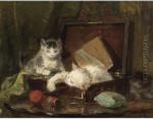 Playful Kittens by Henriette Ronner-Knip