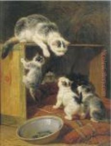 Rebellious Kittens by Henriette Ronner-Knip