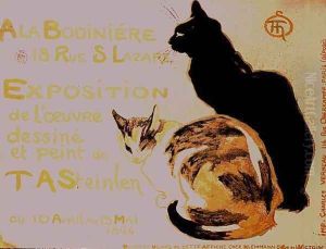 Exposition a la Bodiniere..., poster advertising an exhibition of new work, 1894 by Theophile Alexandre Steinlen