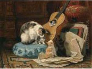 The Guitar Lesson by Henriette Ronner-Knip