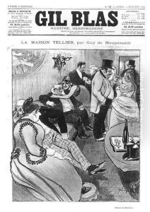 Illustration for La Maison Tellier by Guy de Maupassant 1850-93, front cover of Gil Blas, 9th October 1892 by Theophile Alexandre Steinlen
