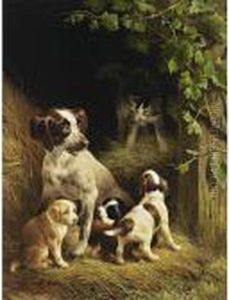 The Watchful Mother by Henriette Ronner-Knip