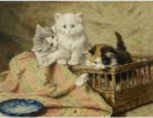 Three Kittens At Play by Henriette Ronner-Knip
