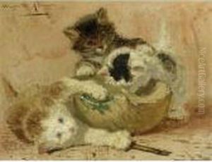 Playful Kittens by Henriette Ronner-Knip