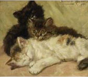A Moment Of Rest by Henriette Ronner-Knip