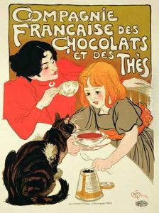 Reproduction of a Poster Advertising the French Company of Chocolate and Tea by Theophile Alexandre Steinlen