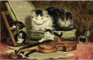 The Violin Lesson by Henriette Ronner-Knip
