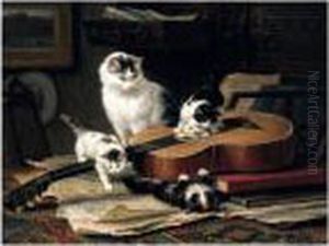 Oefeningen Op De Gitaar (playing With The Guitar) by Henriette Ronner-Knip