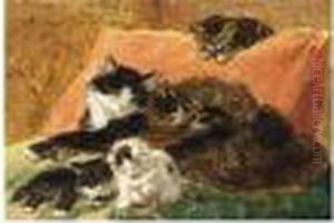 Playing Cats by Henriette Ronner-Knip