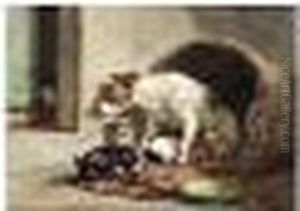 The Watchful Mother by Henriette Ronner-Knip