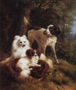 Two Dogs And A Hound In A Landscape Two Dogs And A Hound In A Landscape
