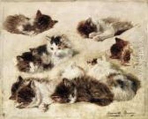 Study Of Kittens by Henriette Ronner-Knip
