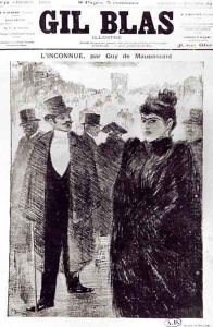 Illustration for LInconnue by Guy de Maupassant 1850-94, front cover of Gil Blas, 1st November 1891 by Theophile Alexandre Steinlen