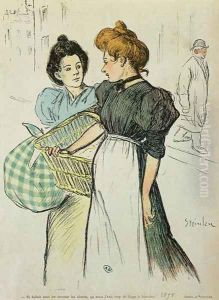 Two Washerwomen, 1898 by Theophile Alexandre Steinlen