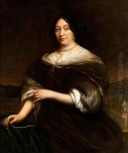 Bildnis Einer Adeligen Dame Mit Perlenkette by Johan Heinrich Roos