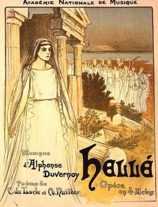 Reproduction of a poster advertising the opera Helle, performed by the Academie Nationale de Musique, 1896