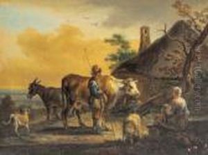 Coppia Di Pastori Davanti A Una Capanna Coppia Di Pastori Davanti A Una Capanna