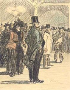 Aux Folies Bergeres by Theophile Alexandre Steinlen