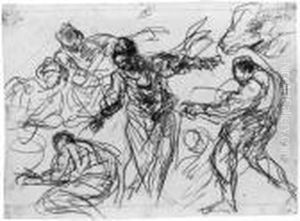 Studies Of Six Figures For An Adoration by Johan Heinrich Roos