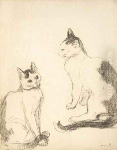 Les deux chats by Theophile Alexandre Steinlen