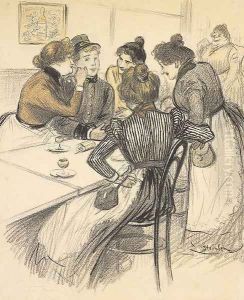 Au Cafe by Theophile Alexandre Steinlen