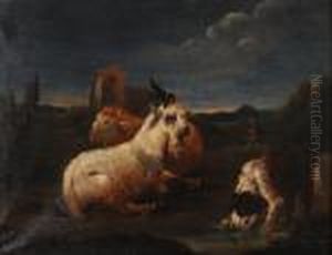 Paesaggio Con Animali Epastore Sullo Sfondo by Philipp Peter Roos