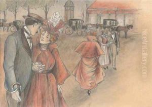 Les amoreux du dimanche by Theophile Alexandre Steinlen