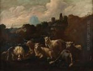 Paisagem Com Pastor E Cabras by Philipp Peter Roos