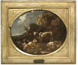 Landschaft Mit Hirte Und Herde by Philipp Peter Roos