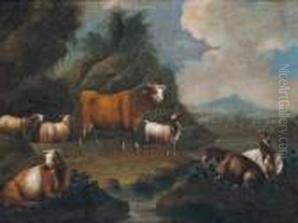 Paesaggio Dell""""""""italia Meridionale Con Mandria - view 1