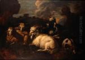 Paesaggio Con Armenti E Contadino Sullo Sfondo Di Tivoli Paesaggio Con Armenti E Contadino Sullo Sfondo Di Tivoli