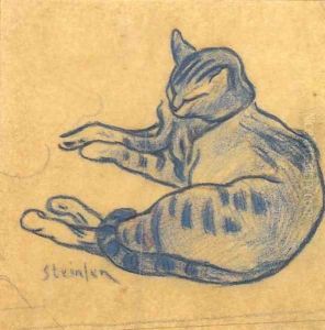 The blue cat by Theophile Alexandre Steinlen