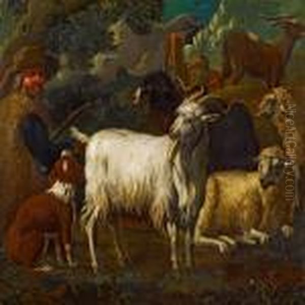 Sheppard With His Herd - view 1