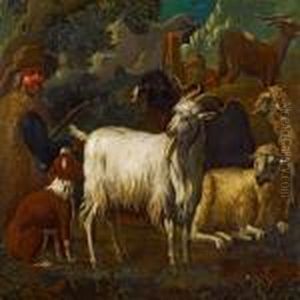 Sheppard With His Herd by Philipp Peter Roos