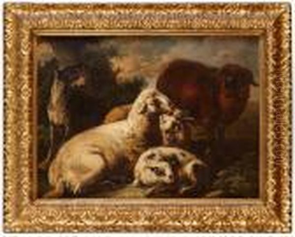Landskap Med Hund Vaktande Far - view 1
