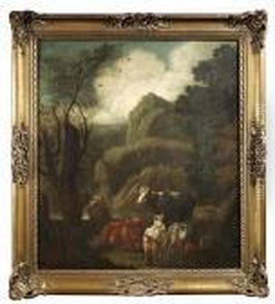 Peter Called Rosa Da Tivoli .
Resting Shepherd With His Flock In A Valley. Oil/canvas/canvas - view 1