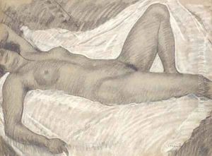 Nu la jambee pliee by Theophile Alexandre Steinlen