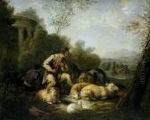 Peter - Umkreis: Schafhirten Mit Ih by Philipp Peter Roos