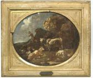 A Shepherd With His Cattle by Philipp Peter Roos
