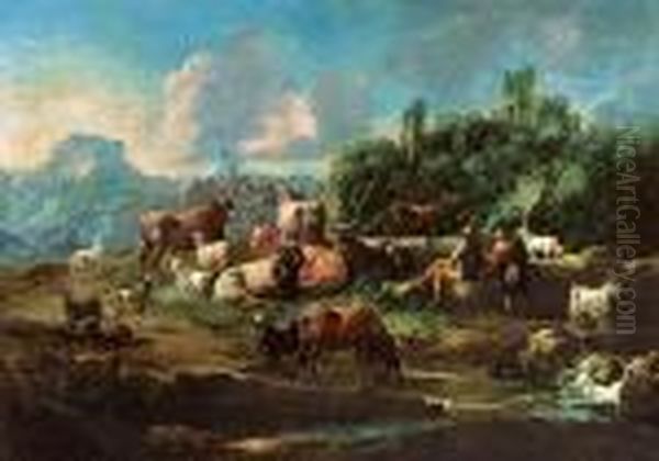 Pejzaz Ze Stadem I Pasterzami - view 1