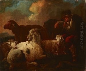 Goats And Sheep by Philipp Peter Roos