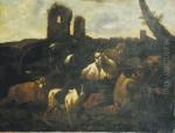 Paesaggio Con Rovine Armenti E Pastori - view 1