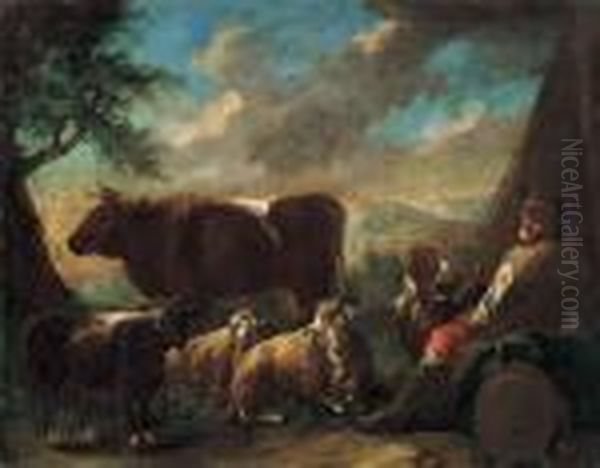 Shepherd In Italian Landscape - view 1