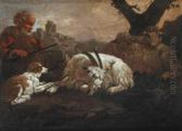 Attr.a. Paesaggio Con Pastore, Cane Ed Armenti - view 1