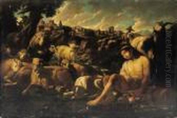 A Shepherd In An Italianate Landscape - view 1