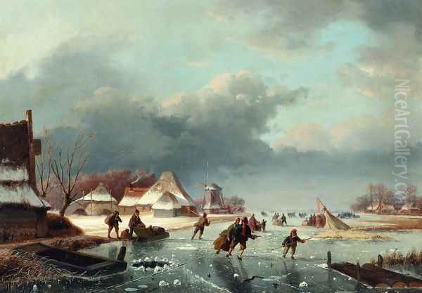 Figures Skating on a Frozen River - view 1