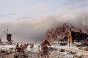 A Winter Landscape by Andreas Schelfhout