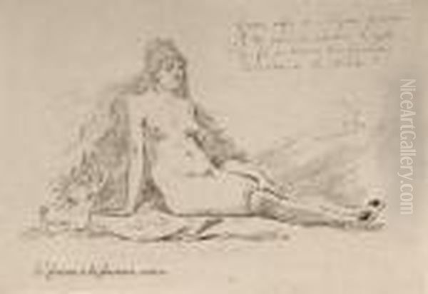 La Femme A La Fourrure, Assise - view 1